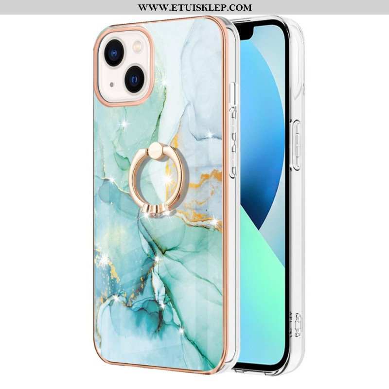 Etui do iPhone 15 Plus Styl Marmurowy Z Pierścieniem Podporowym